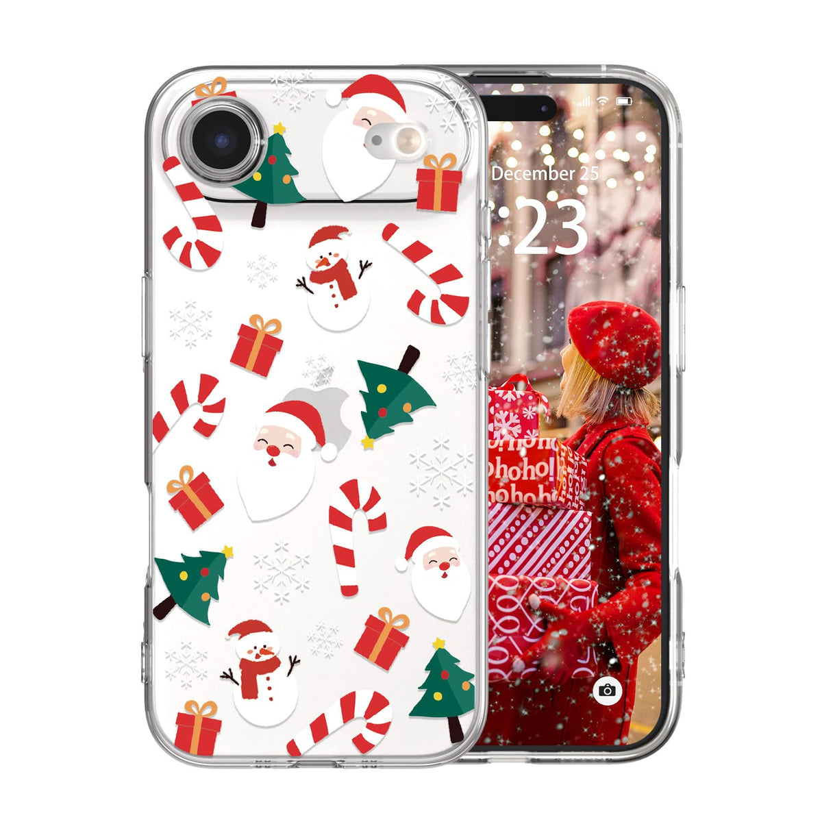 for iPhone 16 Christmas Case Cute Xmas Tree Clear - Gingerbread Man | Xmas Santa Girly Women Girls Kids Snowflakes Candy Winter Holiday Festival Gifts Trendy Soft Protective Cover