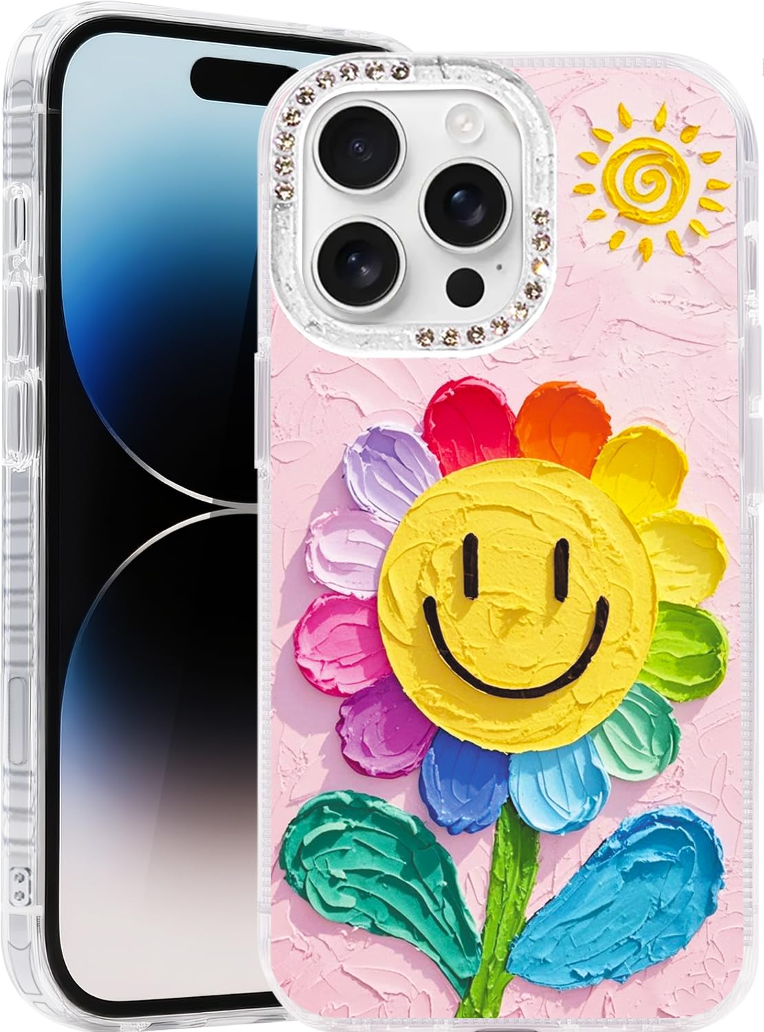 Compatible with iPhone 17 Case,with [Soft Slim][Camera Protection] Cute Fishing Cats Shiny Aesthetic Phone Cover Anti-Yellowing Shockproof Protective Cover for Women Girl