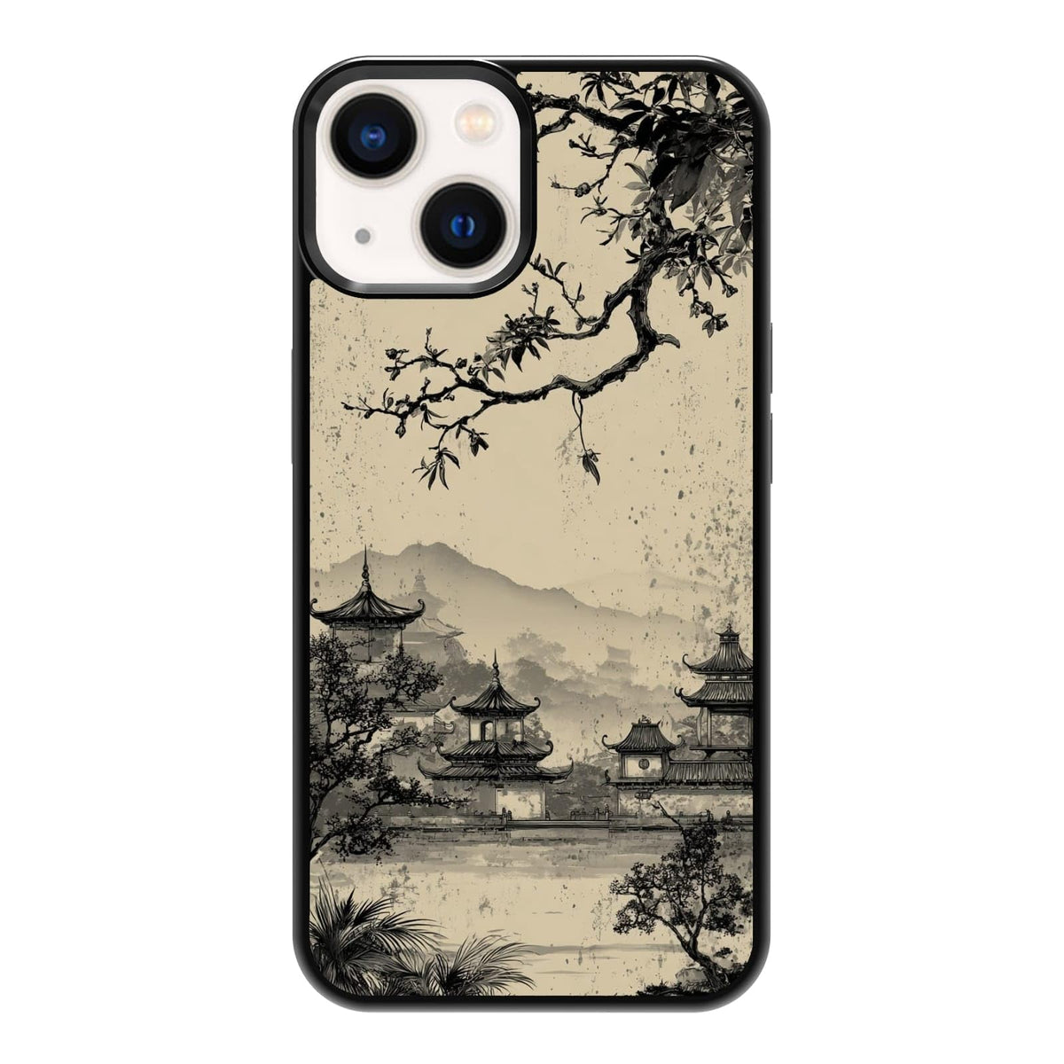 Vintage Green Herb Botanical Leaf Sketch Nature Phone Case, Shockproof Protective Cover for iPhone 11 12 13 14 15 16 17 Pro Max Plus Mini XR 7 8 SE