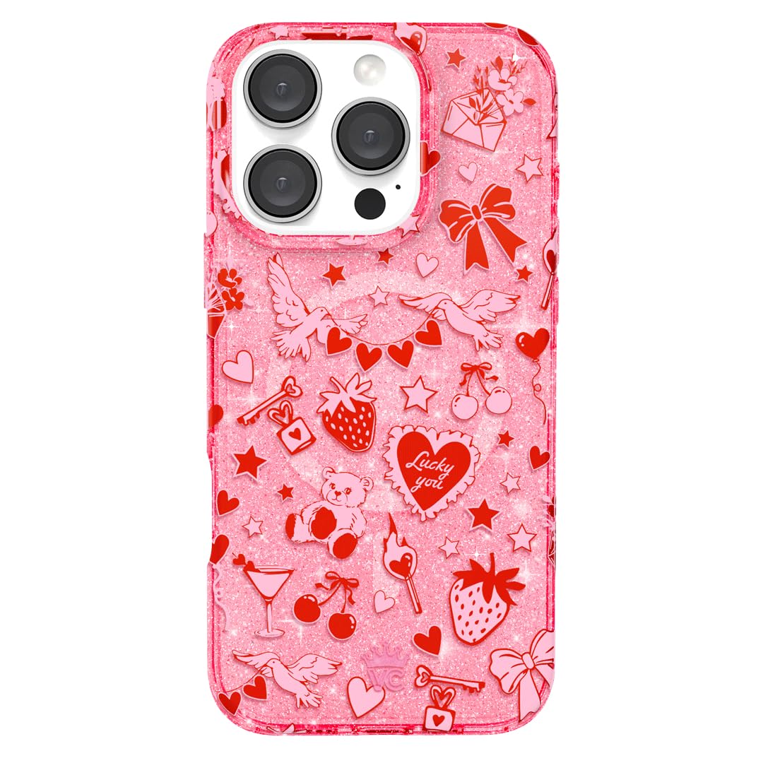 VELVET CAVIAR Christmas Phone Case for iPhone 16 - Compatible with MagSafe [10ft Drop Tested] - Holiday Peppermint Glitter Winter Theme