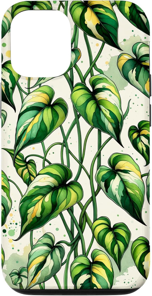 iPhone 14 Nature-Inspired Botanical Pothos House Plant Decorative Case