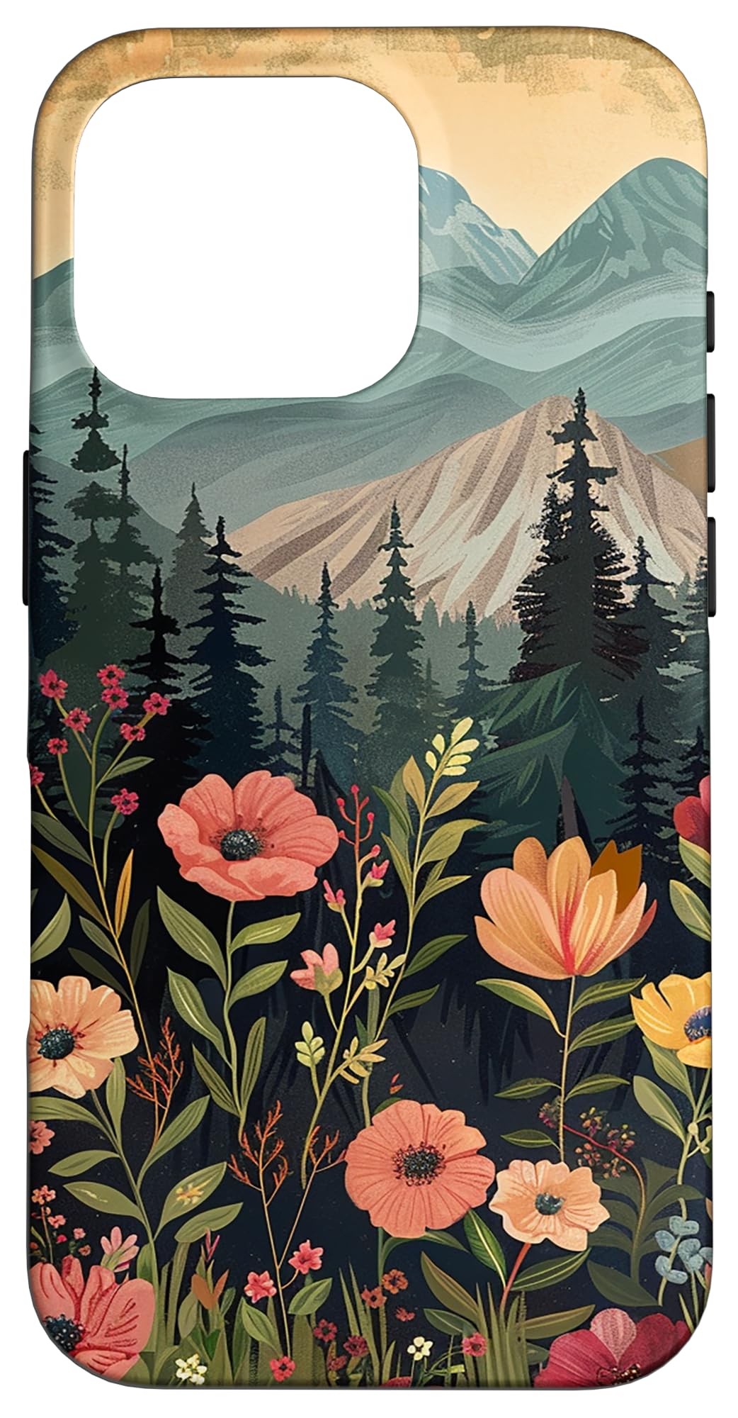 Floral Mountain Boho Pine Tree Forest Nature Case for iPhone 11