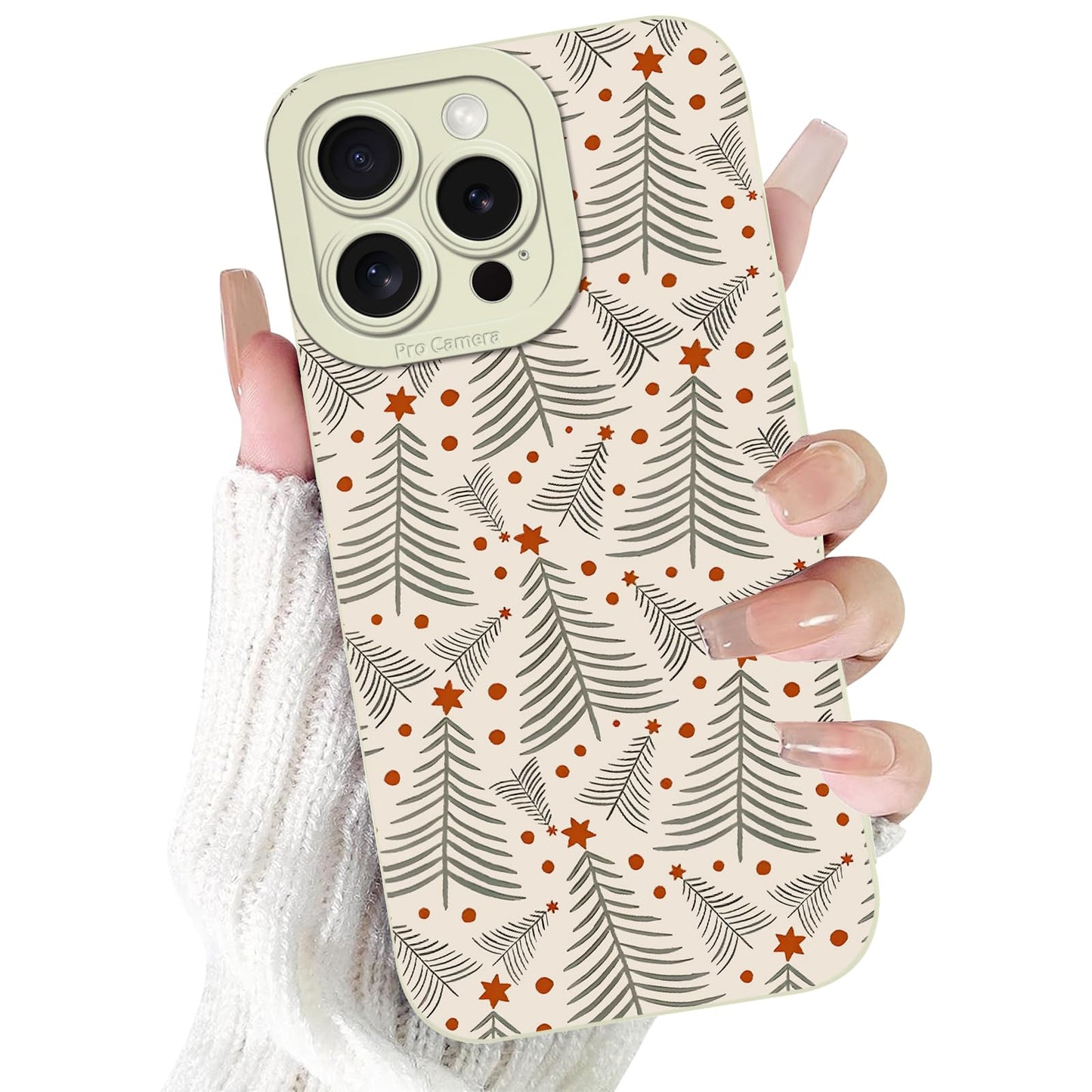 Merry Christmas Phone Case for iPhone 16 6.1，Cute Silicone Case with Xmas Tree Snowflakes, Elk Pattern，Soft Protective Shockproof Gifts for Girls Women Men Boys-Red White Snowflake
