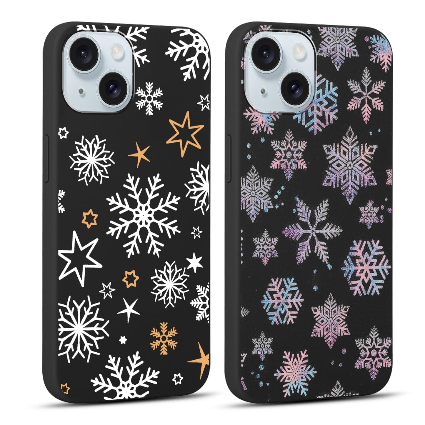 2 Pack Christmas Phone Case for iPhone 16 6.1'', Cute Christmas Tree Pattern Gifts Case with Gingerbread Canes Design Soft TPU Anti-Fall Protective Slim Shockproof Cover for Girl Women Men