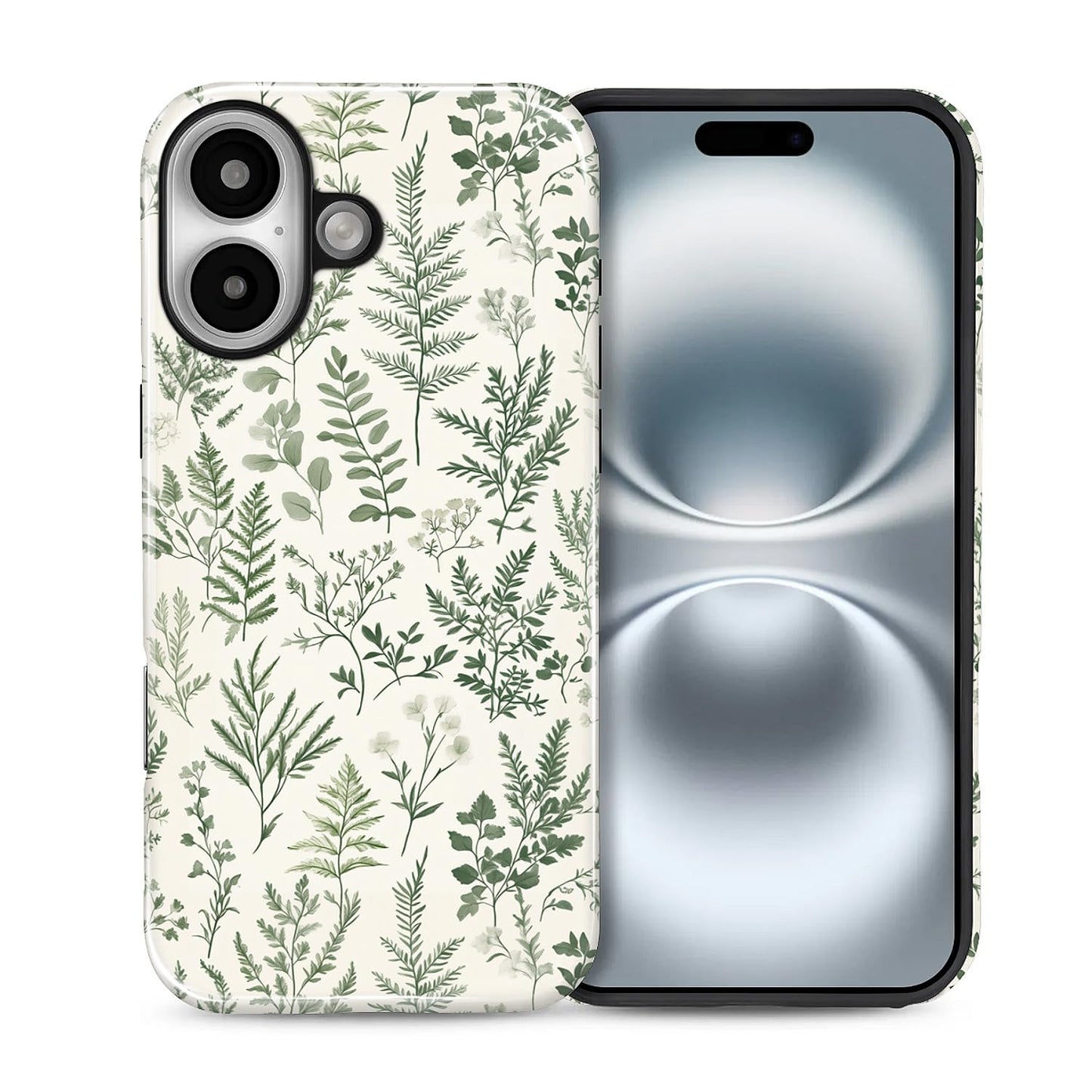 Compatible with iPhone 13 14 Case, Hybrid 2-Layer Case Shockproof Anti-Scratch for Girl Women Boy Men, Plant Collection for iPhone 13 14