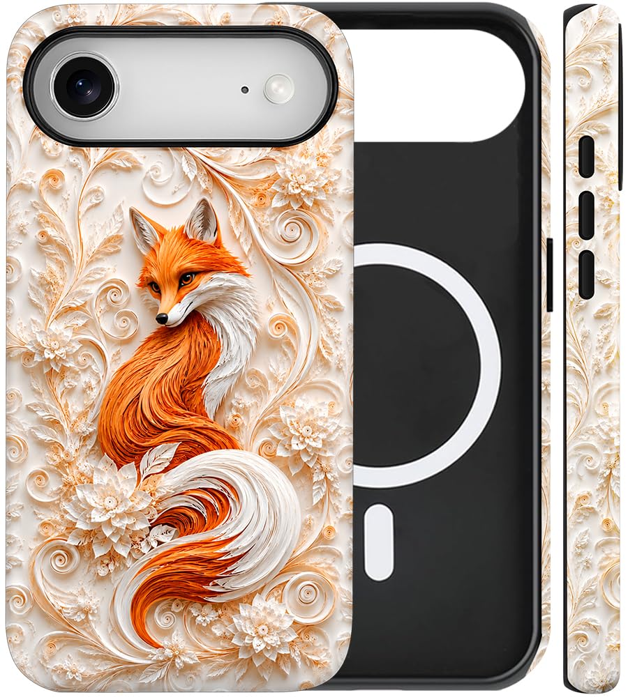 Magnetic for iPhone 13/14 Case Cute Cat Phone Case, Apricot | Shockproof Slim TPU and Hard PC Protective Phone Cover Compatible with MagSafe Designed for Women Girls Gift