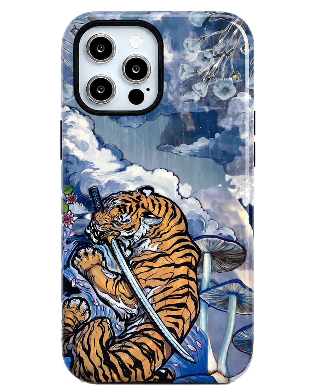 for iPhone 17 Pro Case Cute Retro Chinese-Style Tiger Phone Case Made of Hard PC Material, It Provides Full Protection with A Glossy Finish for Women (Green, iPhone 17 Pro)