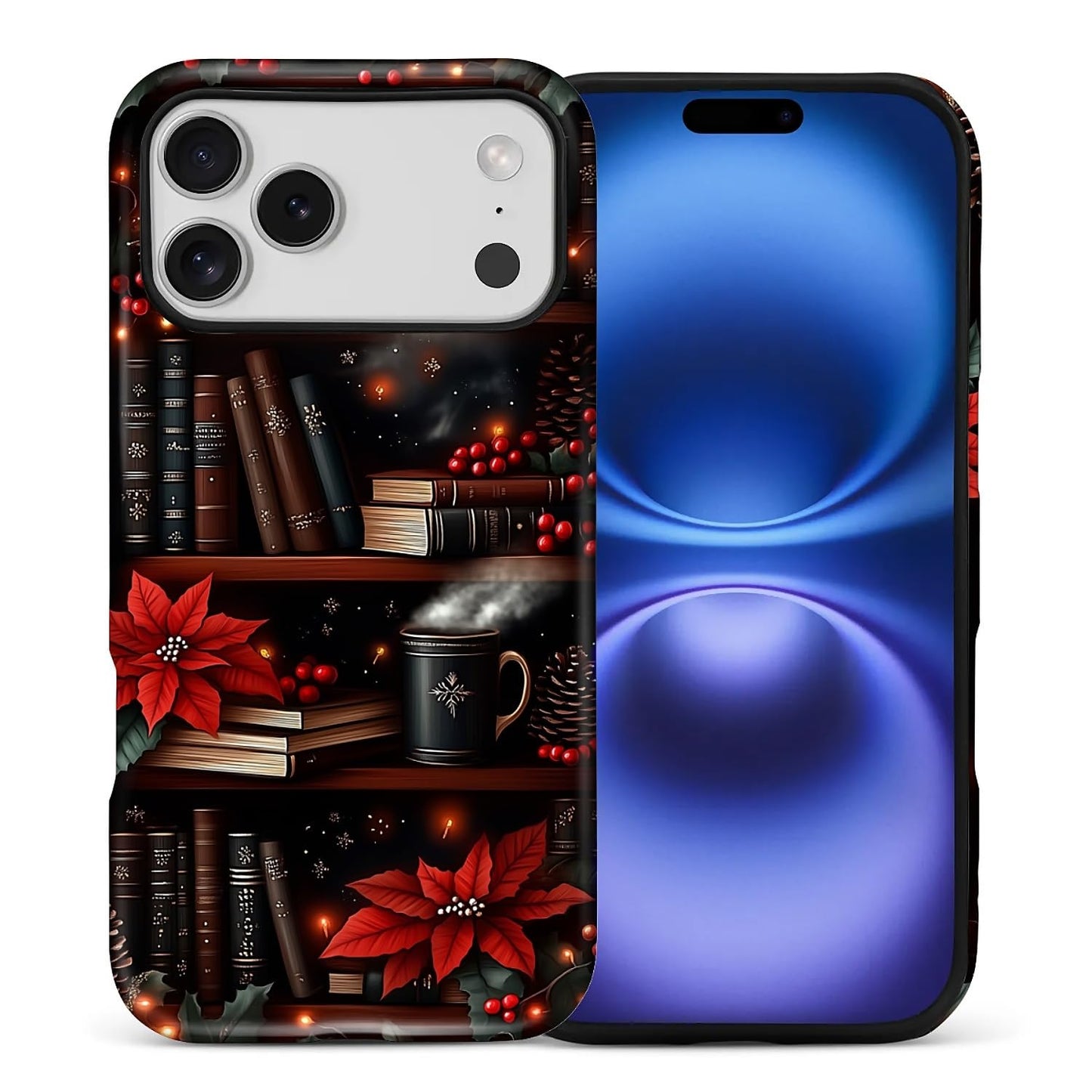 Case for iPhone 17,Drop Protection Hybrid 2-Layer Hard Phone Cover-Vintage Christmas Stamps Collage