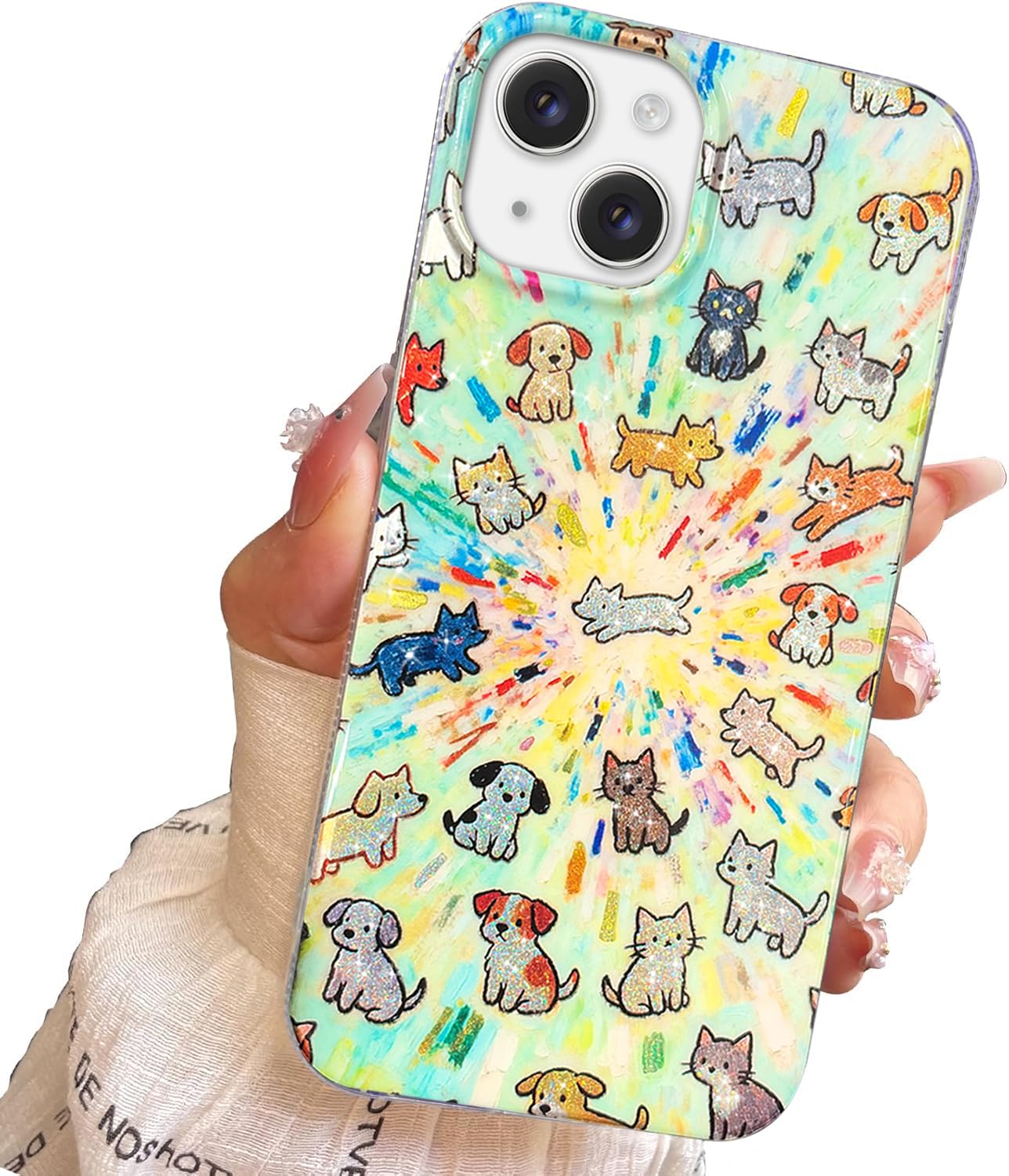 iPhone 13/14 Case, Black Cat Design, Slim Silicone Bumper Case, Wireless Charging Compatible