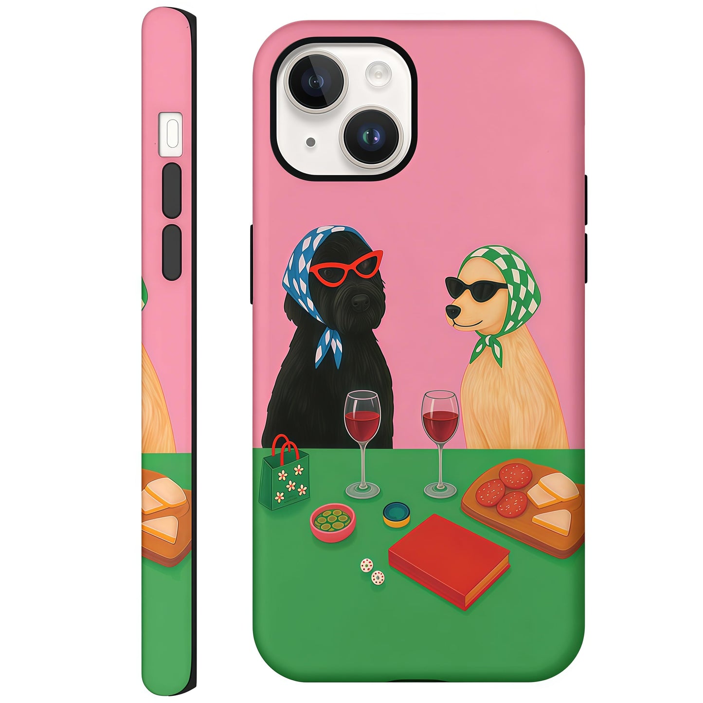 Candlelight Dinner Dog Case for iPhone 12/12 Pro | Hard Hybrid 2-Layer Design, Protective Scratch Resistant Cover for Women Girls