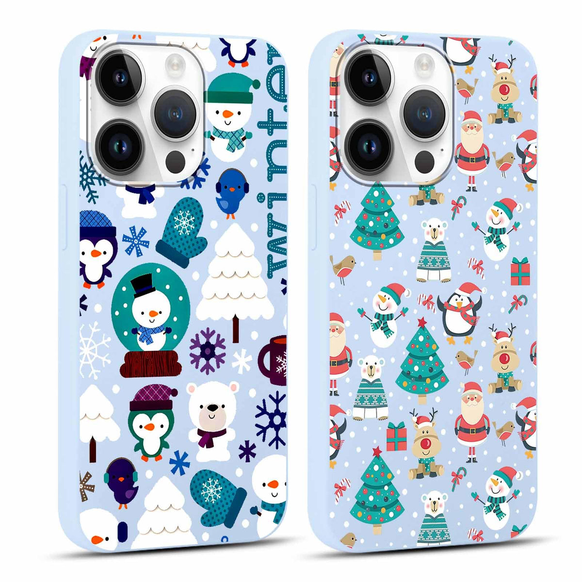 2 Pack Merry Christmas Phone Case for iPhone 16 6.1", Cute Xmas Christmas Tree Pattern Case with Candy Design Christmas Decorations Gifts Shockproof Soft Silicone Cover for Girl Women