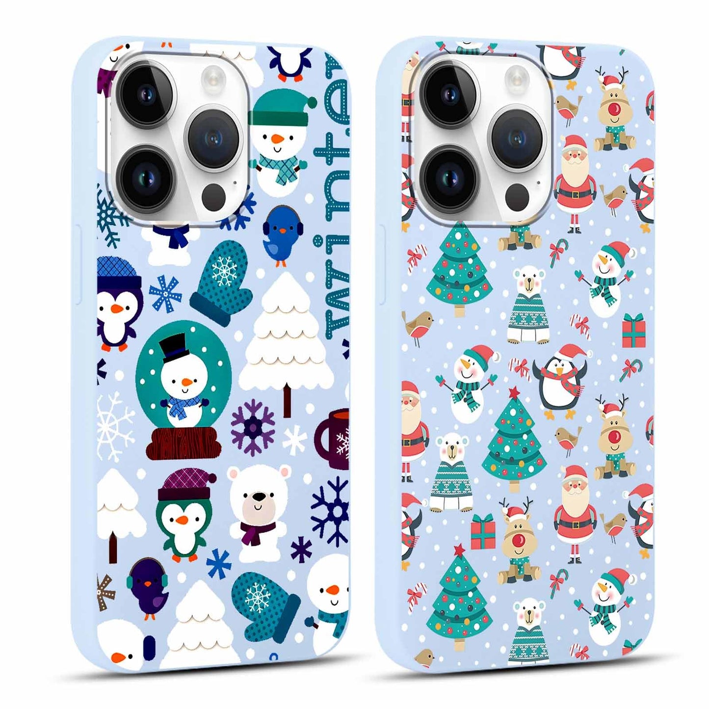 2 Pack Merry Christmas Phone Case for iPhone 13 / iPhone 14 6.1", "Cute Xmas Tree Pattern Case with Candy Design Christmas Decorations Gifts Shockproof Soft TPU Cover for Girl Women