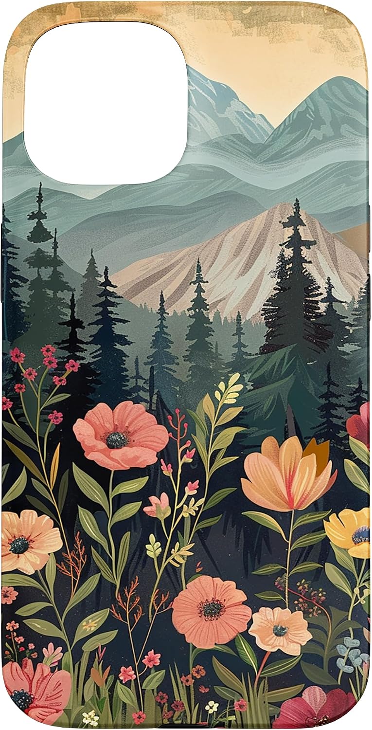 Floral Mountain Boho Pine Tree Forest Nature Case for iPhone 11