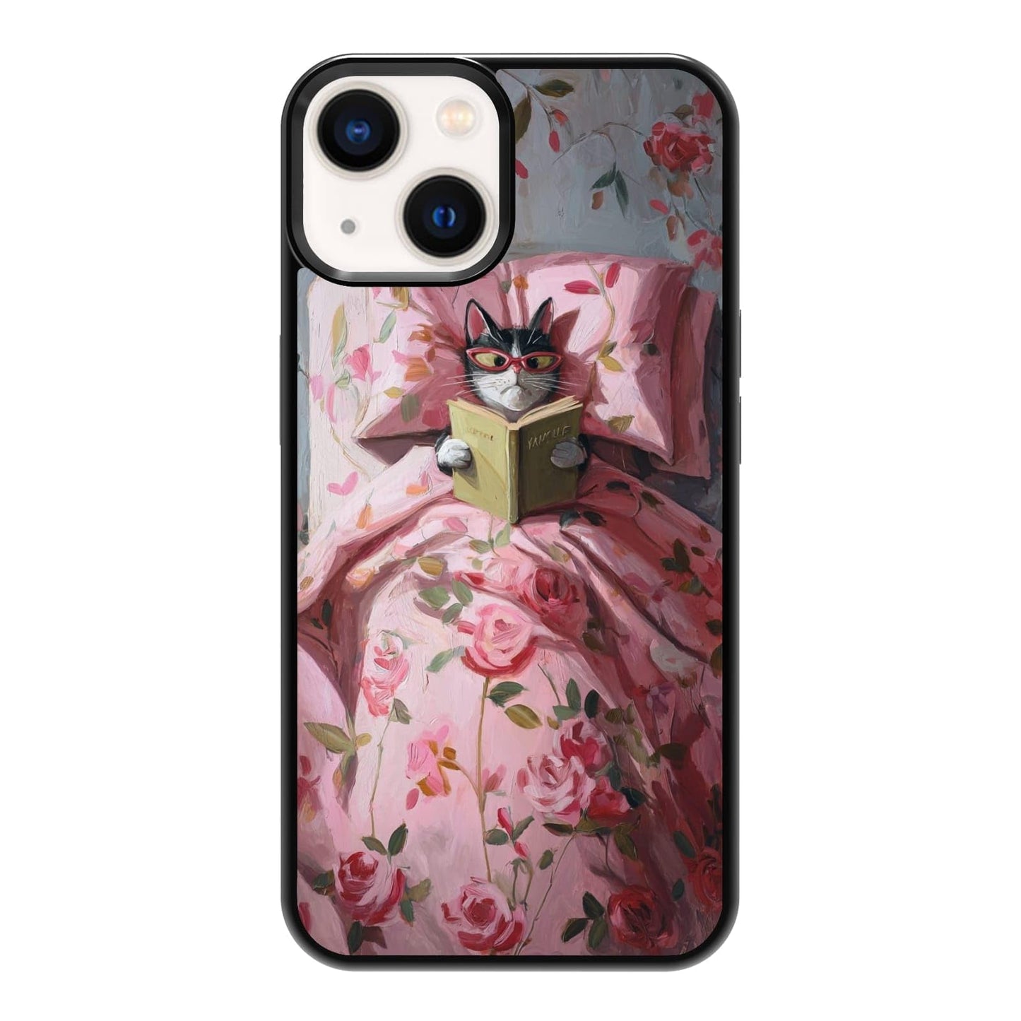 Black Cat Indoor Jungle Potted Plants Bookshelf Dark Green Botanical Urban Forest Phone Case, Shockproof Protective Cover for iPhone 11 12 13 14 15 16 17 Pro Max Plus Mini XR 7 8 SE