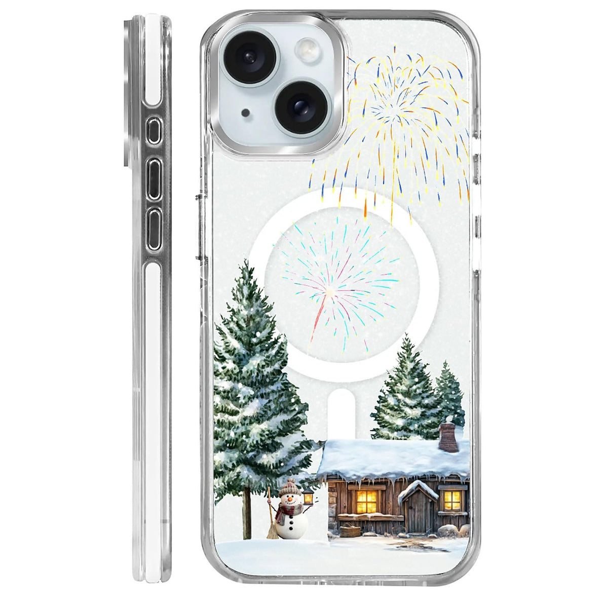 for iPhone 15 Case,Compatible with MagSafe,The Transparent TPU Silicone Protects The Phone Case from Drops, Slips and Fingerprints.Blue Ocean Whale Shark Octopus Turtle Collage