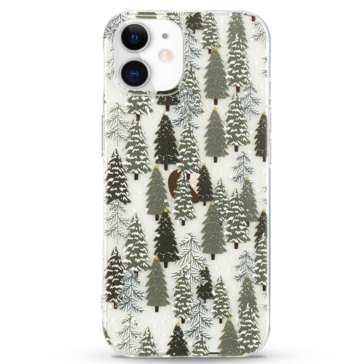 LCHULLE for iPhone 12/12 Pro Christmas Case Xmas Santa Holiday Clear Case | Cute Transparent Design for Women Men Kids, Slim Fit Soft TPU Silicone Shockproof Protective Back Cover - Xmas Tree