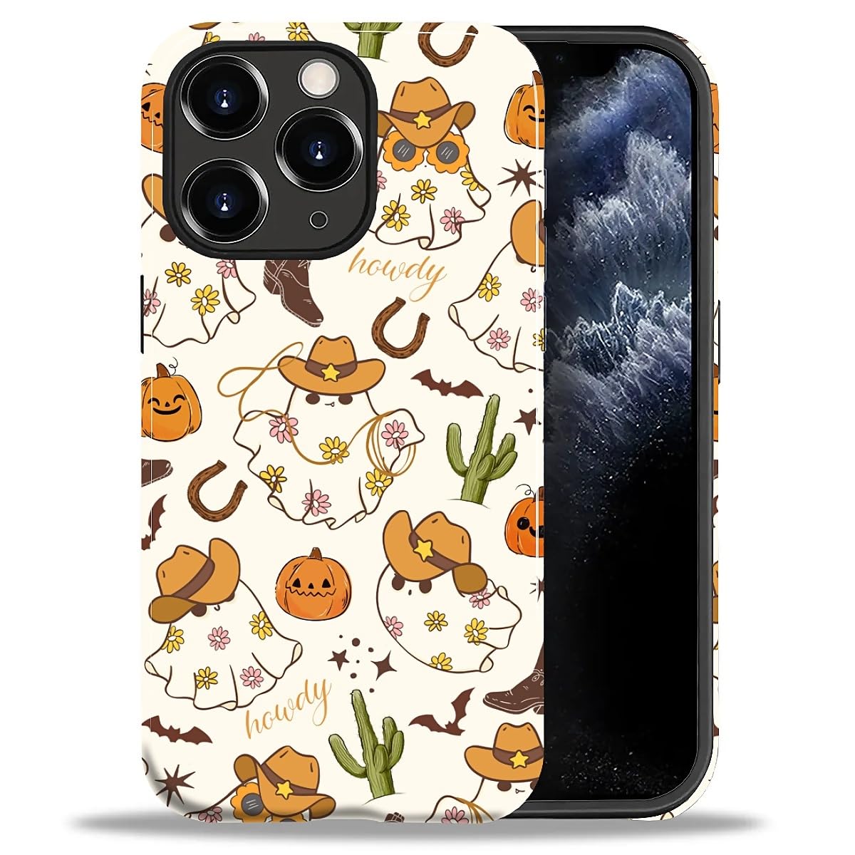 DAIZAG Case for iPhone 13 iPhone 14, Christmas Coffee Snowflake Cane Full-Body Design Hybrid Dual Protection Soft TPU + Hard PC, Shockproof Scratch-Resistant Protective Cover Phone Case for Men Women