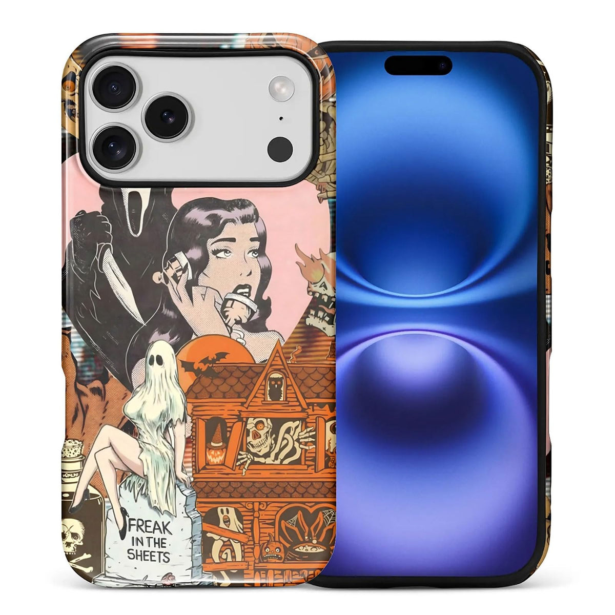 for iPhone 17 Pro Case,Hybrid 2-Layer Hard Shell + Silicone Protective Case -Resistant Shockproof- Ally's Dog's Cute College Summer Flower Collage