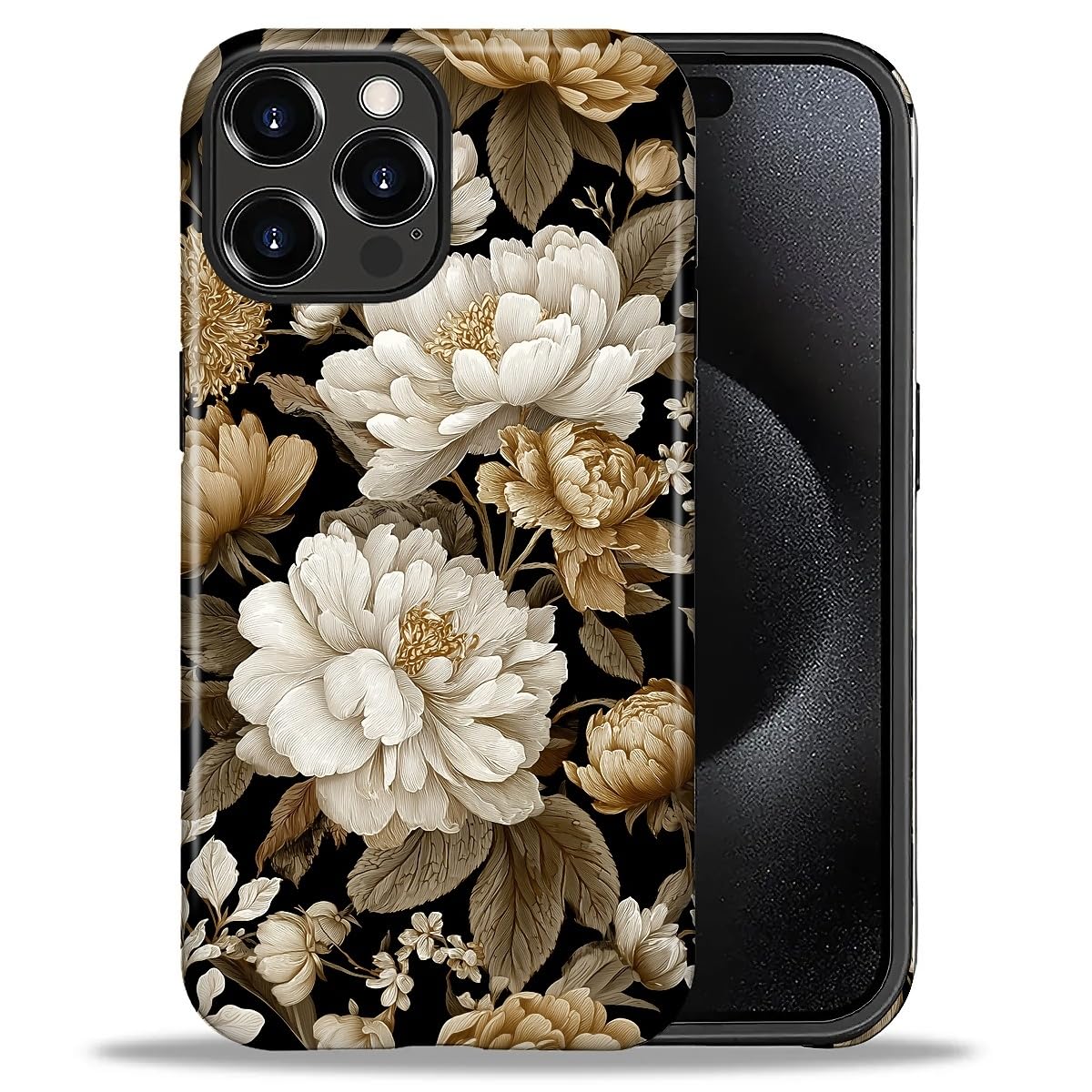 DAIZAG Case for iPhone 13 iPhone 14, Christmas Coffee Snowflake Cane Full-Body Design Hybrid Dual Protection Soft TPU + Hard PC, Shockproof Scratch-Resistant Protective Cover Phone Case for Men Women