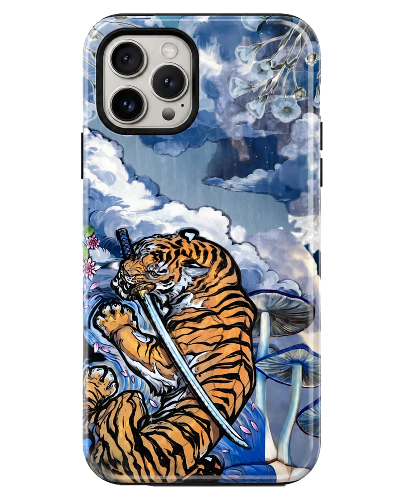 for iPhone 17 Pro Case Cute Retro Chinese-Style Tiger Phone Case Made of Hard PC Material, It Provides Full Protection with A Glossy Finish for Women (Green, iPhone 17 Pro)