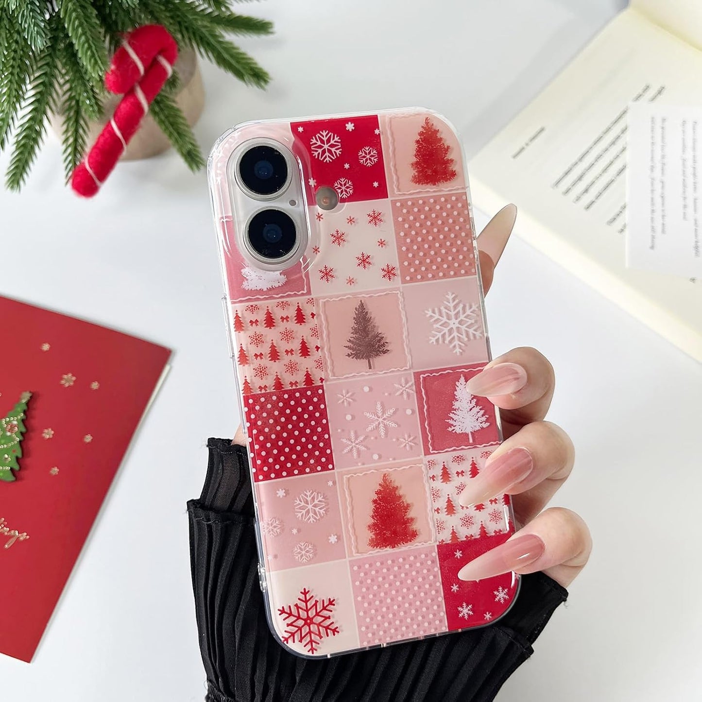 ZTOFERA Cute Aesthetic Case for iPhone 16-Christmas | Drop Protection/Slim and Glossy/Soft TPU Shockproof Phone Cover for Women Girls
