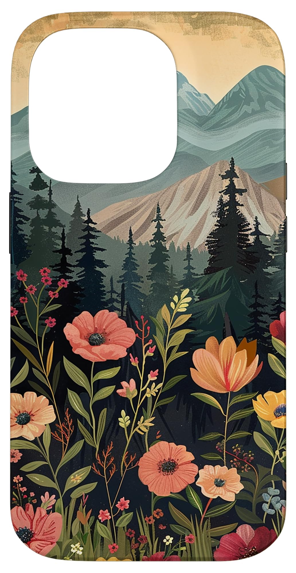 Floral Mountain Boho Pine Tree Forest Nature Case for iPhone 11