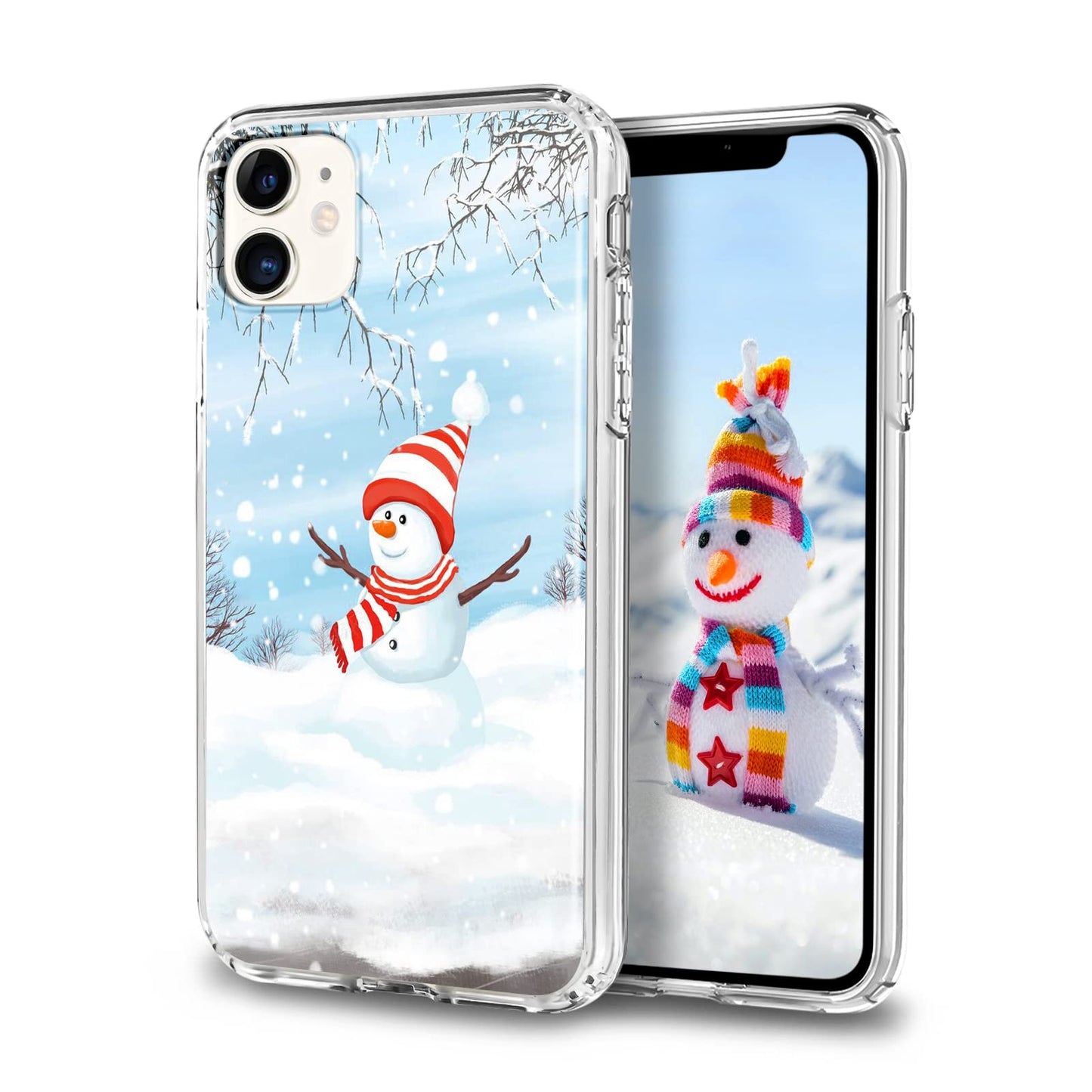 Newseego for iPhone 11 Christmas Case, Shockproof Series Anti-Yellow Hard PC + TPU Bumper Protective Cover for Girls Children Cute Merry Design-Red Car