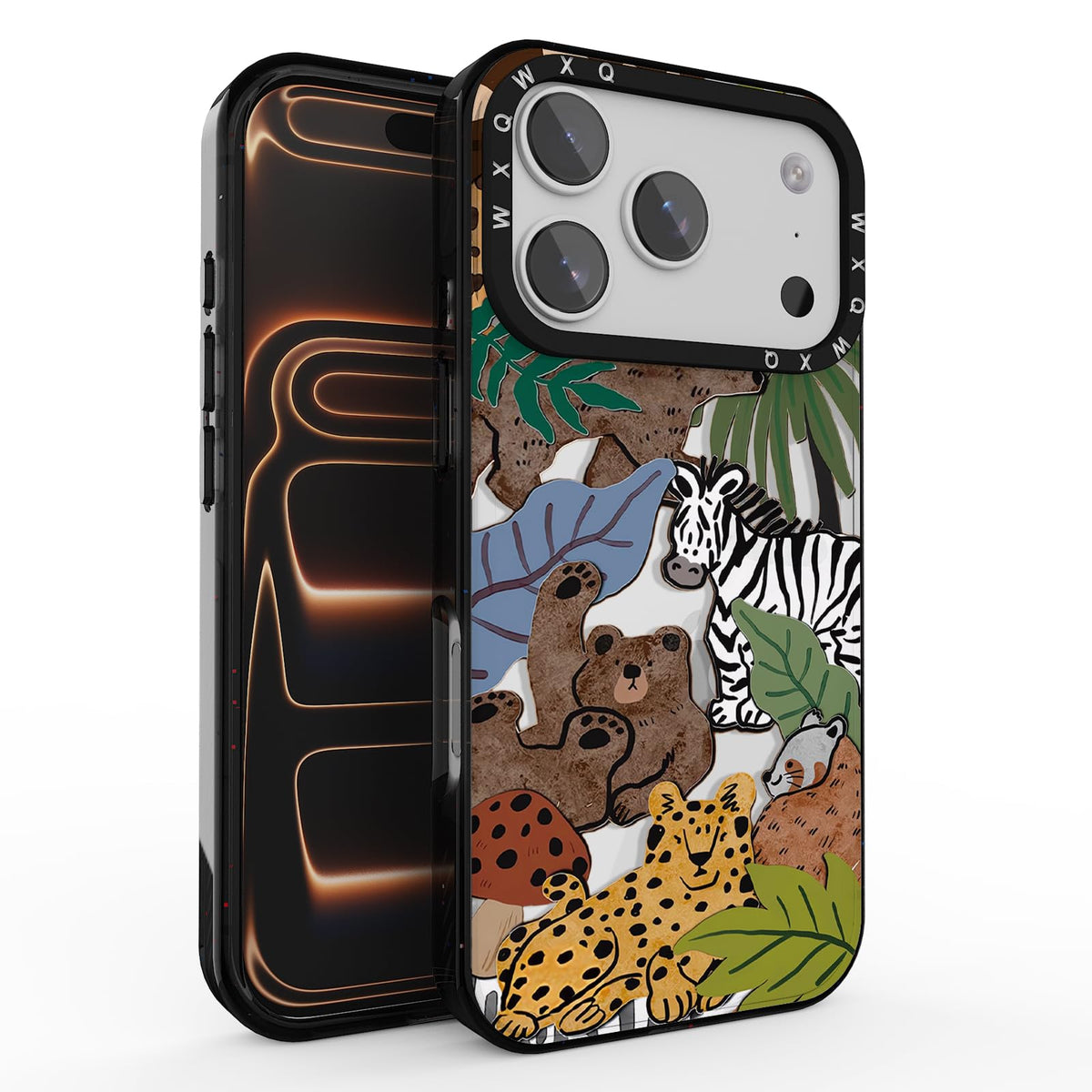 for iPhone 16 pro max Graffiti of Cartoon Animal Clear Phone Case | TPU+PC Premium Painted Anti-Drop Phone Case Superior Shock Absorption Military-Grade Drop Protection cover