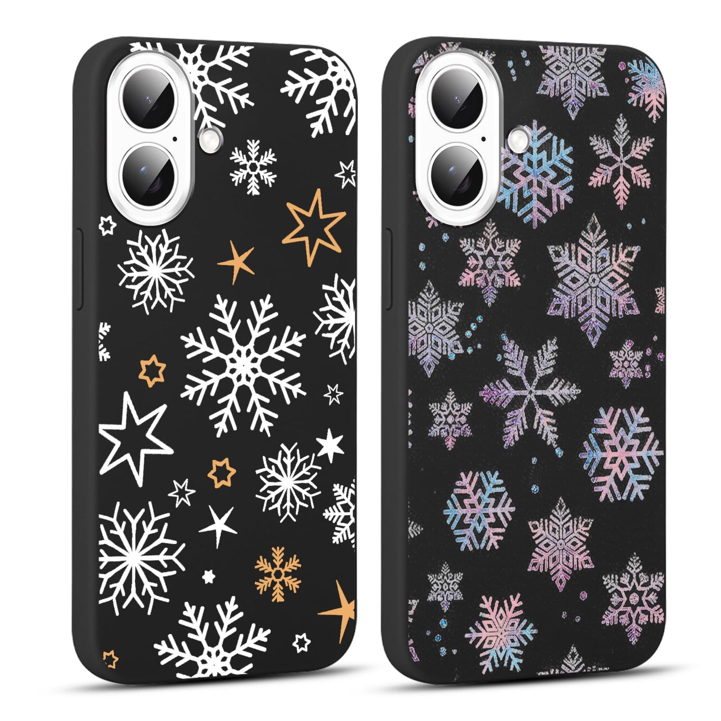 2 Pack Christmas Phone Case for iPhone 16 6.1'', Cute Christmas Tree Pattern Gifts Case with Gingerbread Canes Design Soft TPU Anti-Fall Protective Slim Shockproof Cover for Girl Women Men