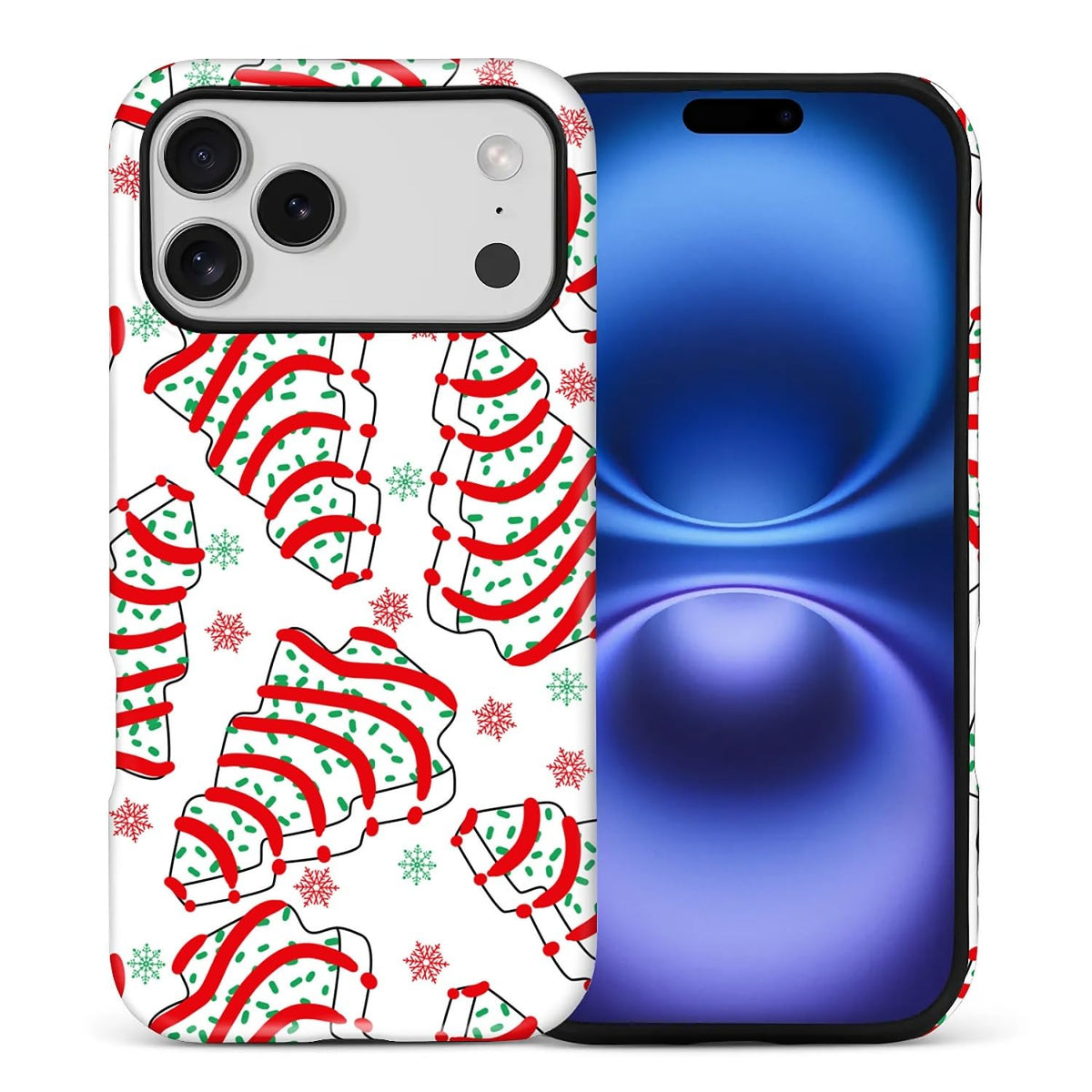Case for iPhone 17,Drop Protection Hybrid 2-Layer Hard Phone Cover-Vintage Christmas Stamps Collage