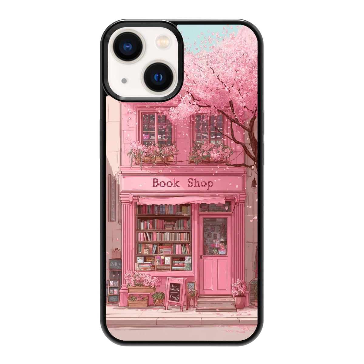 Dark Botanical Wildflower Forest Green Leaf White Blossom Nature Art Phone Case, Shockproof Protective Cover for iPhone 11 12 13 14 15 16 17 Pro Max Plus Mini XR 7 8 SE