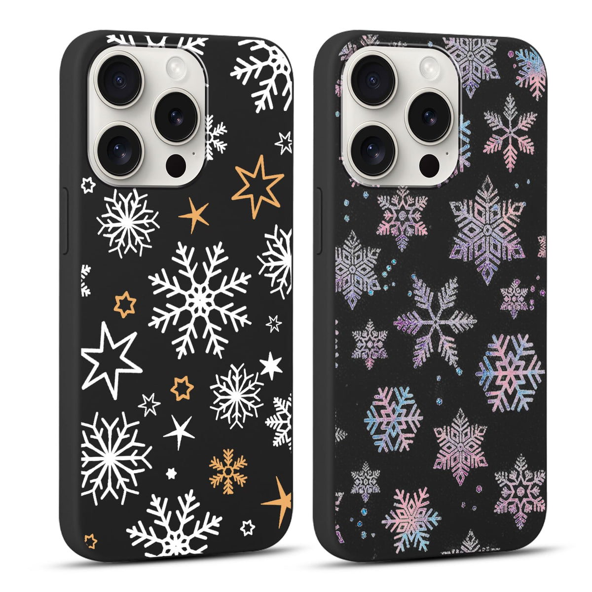 2 Pack Christmas Phone Case for iPhone 16 6.1'', Cute Christmas Tree Pattern Gifts Case with Gingerbread Canes Design Soft TPU Anti-Fall Protective Slim Shockproof Cover for Girl Women Men