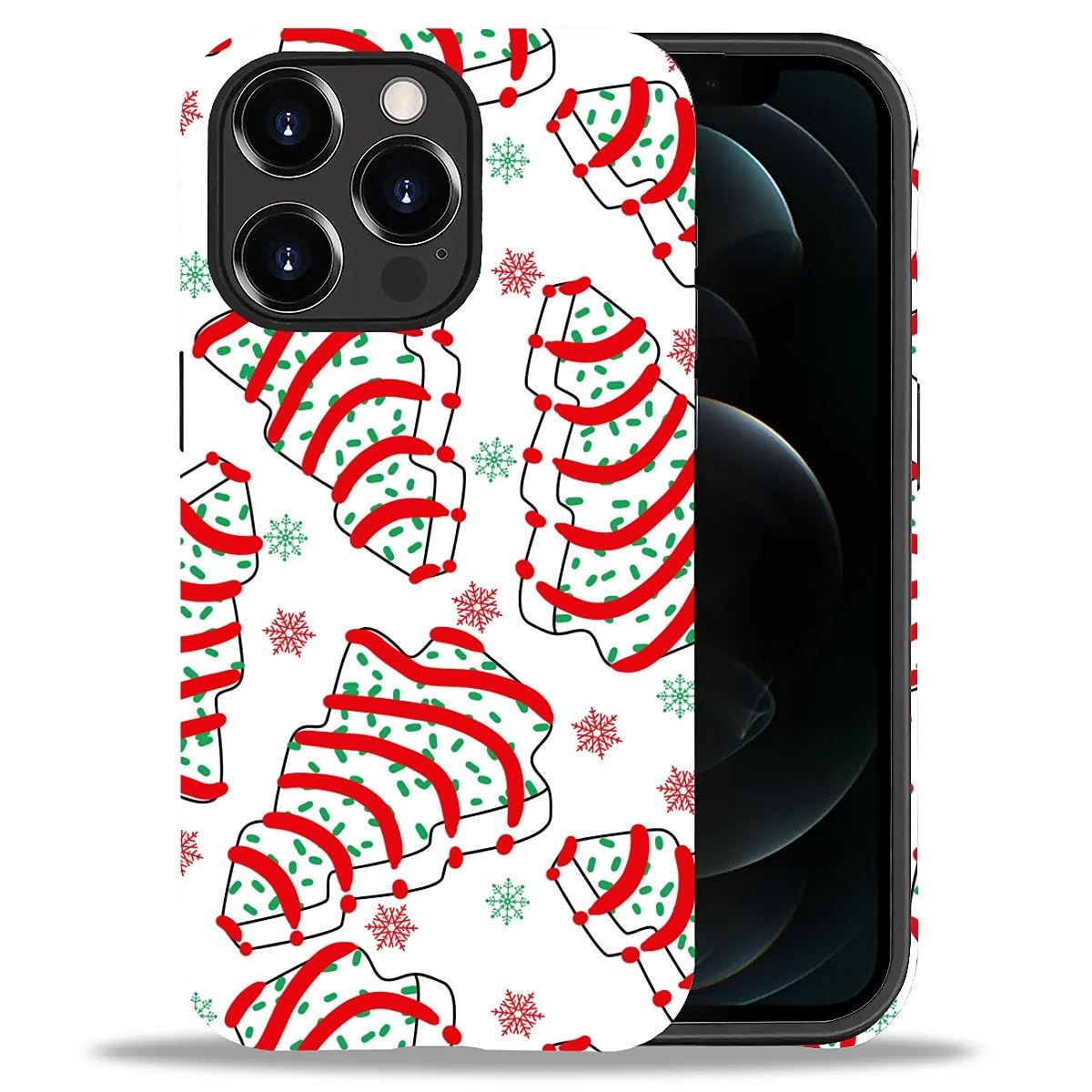 Case for iPhone 17,Drop Protection Hybrid 2-Layer Hard Phone Cover-Vintage Christmas Stamps Collage