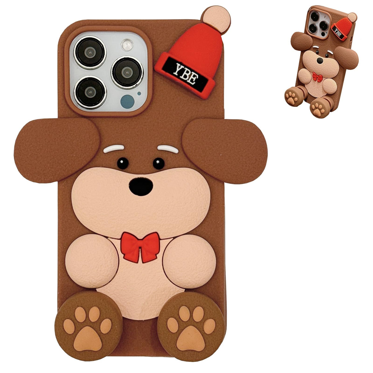 Funny 3D Silicone Case for iPhone 17 Pro Max,Cute Cartoon Black Mask Kawaii Phone Case for Women Girls Soft Rubber Bumper Cool Fun Cover for iPhone 17 Pro Max