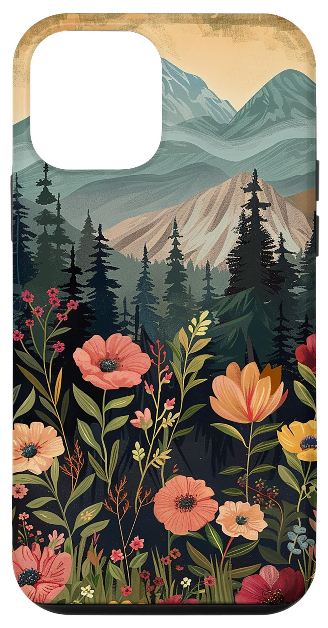 Floral Mountain Boho Pine Tree Forest Nature Case for iPhone 11