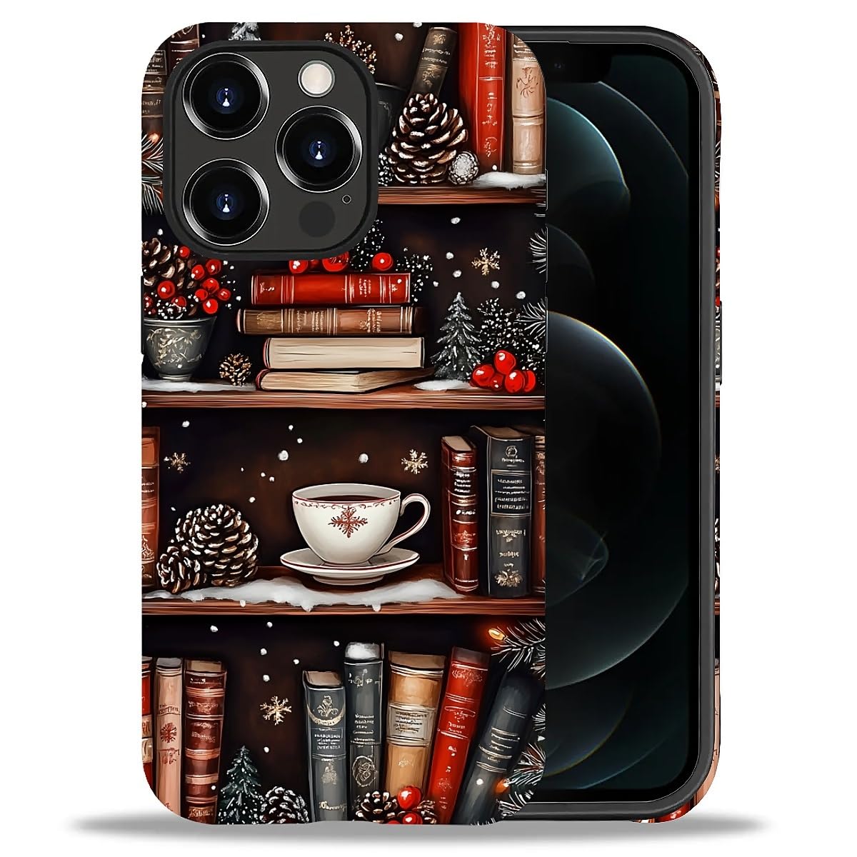 Case for iPhone 17,Drop Protection Hybrid 2-Layer Hard Phone Cover-Vintage Christmas Stamps Collage