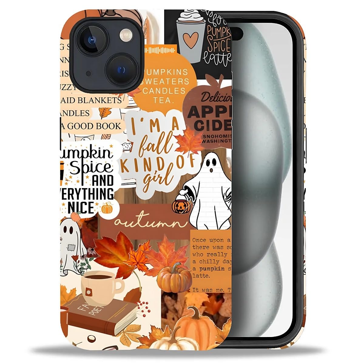 Case for iPhone 17,Drop Protection Hybrid 2-Layer Hard Phone Cover-Vintage Christmas Stamps Collage