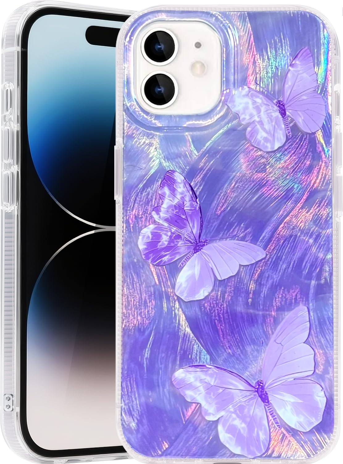 Compatible with iPhone 17 Case,with [Soft Slim][Camera Protection] Cute Fishing Cats Shiny Aesthetic Phone Cover Anti-Yellowing Shockproof Protective Cover for Women Girl