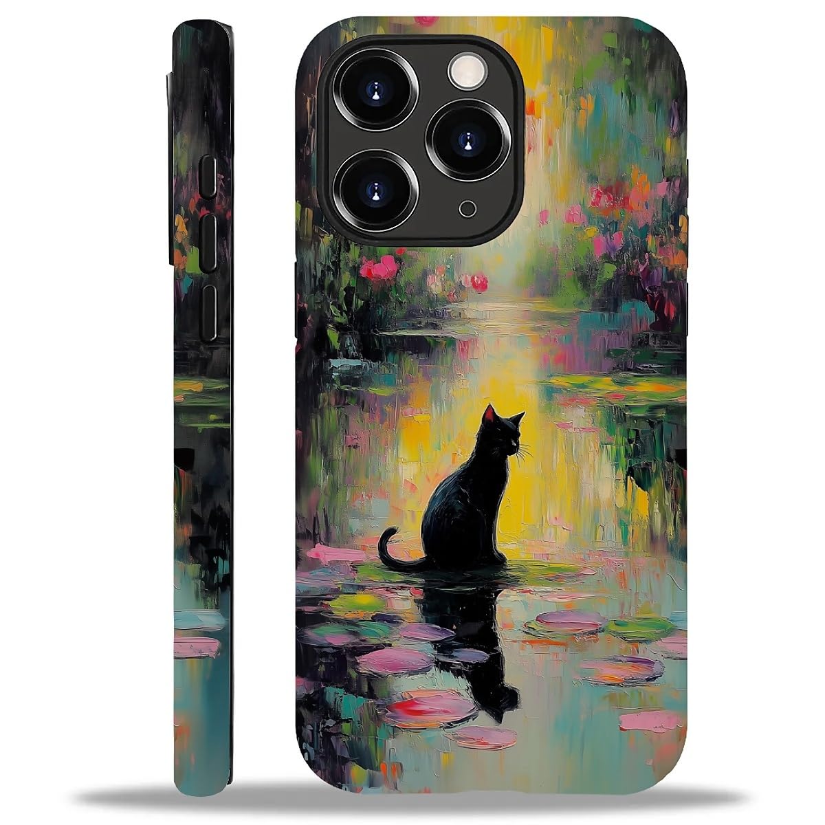 Case for iPhone 16 Pro Max,Aesthetic Frog Pond Splice Exquisitely Pattern Double Protective Phone Cover Cases Soft Silicone for iPhone 16 Pro Max