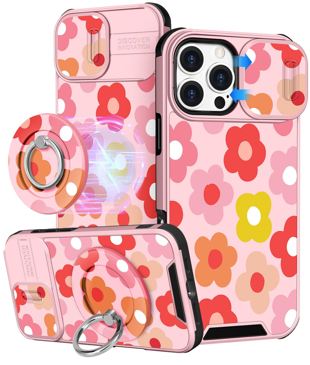 Buleens for iPhone 17 Pro Max Case 6.9 Inch - with Ring Stand & Camera Cover Aesthetic Cute Designed for Women Girls Girly Cartoon Kawaii Dogs Phone Case for iPhone 17 Pro Max Compatible with Magsafe
