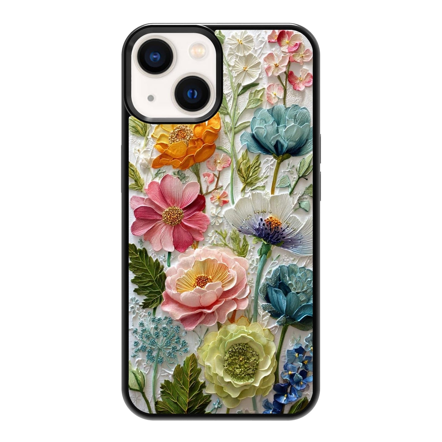 Lush Garden Wildflower Field Green Botanical Nature Aesthetic Phone Case, Shockproof Protective Cover for iPhone 11 12 13 14 15 16 17 Pro Max Plus Mini XR 7 8 SE