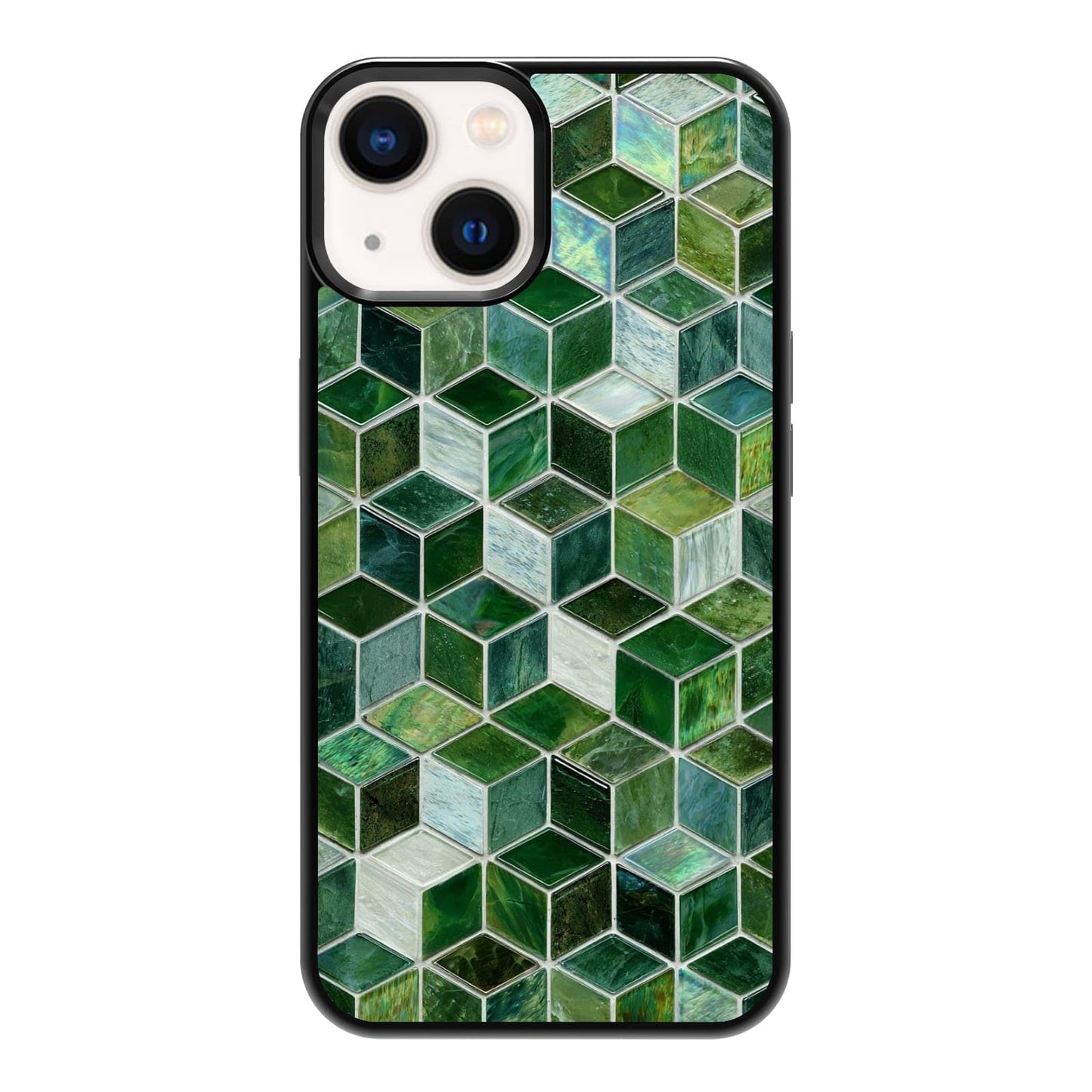 Nature Stained Glass Green Forest Tree Sunlight Phone Case, Shockproof Protective Cover for iPhone 11 12 13 14 15 16 17 Pro Max Plus Mini XR 7 8 SE