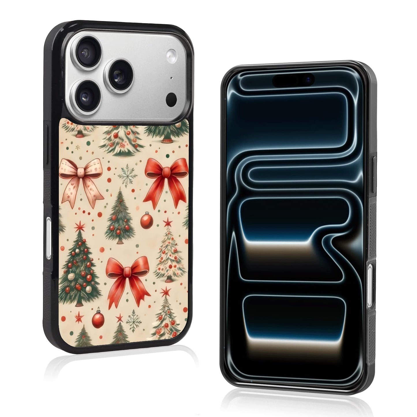 Cute Christmas Tree Bow Phone Case: Kawaii Winter Non-Slip Design Compatible with iPhone 13./14 Case for Women & Girl（14）