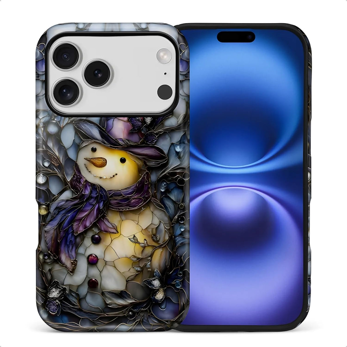 Case for iPhone 17,Drop Protection Hybrid 2-Layer Hard Phone Cover-Vintage Christmas Stamps Collage