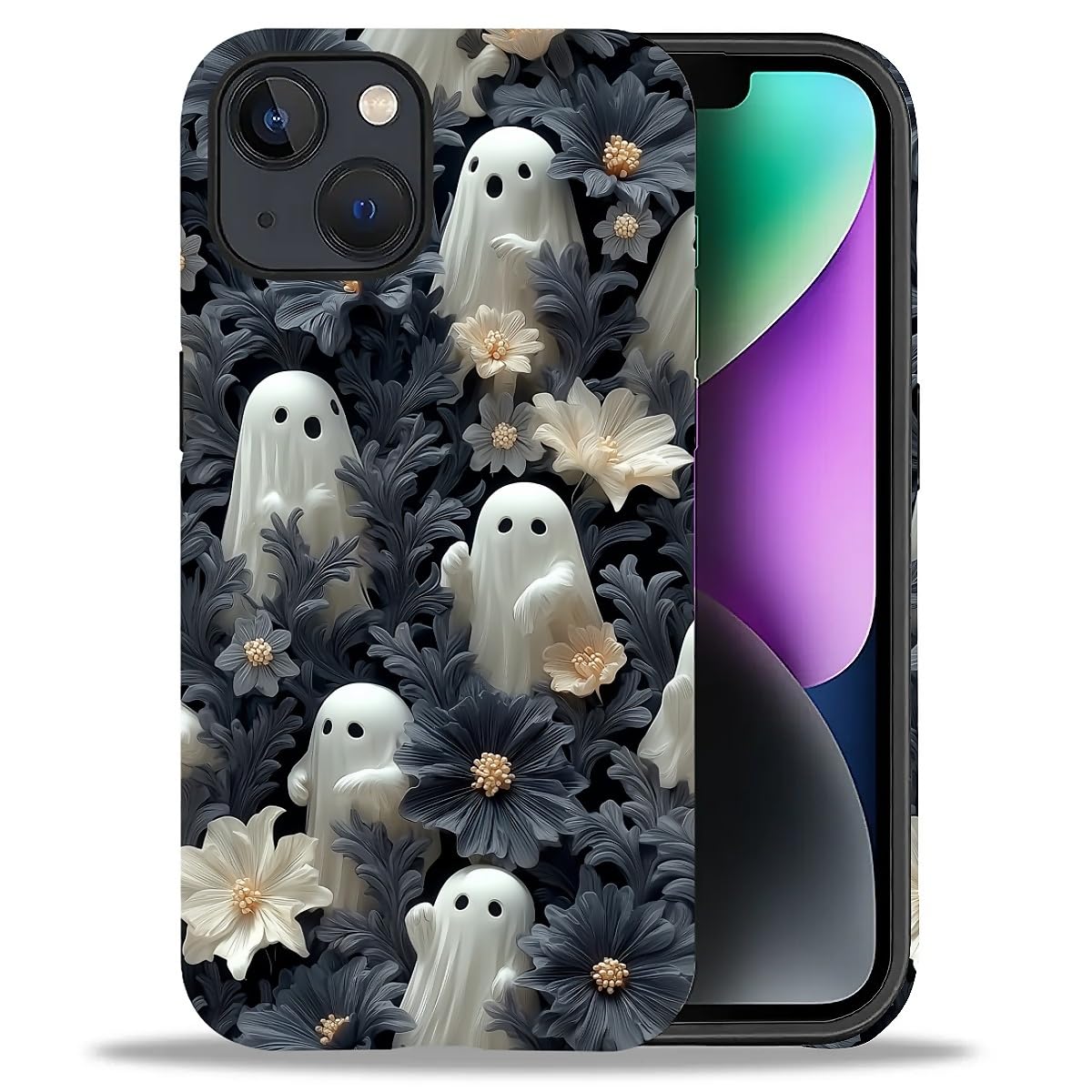 Case for iPhone 17,Drop Protection Hybrid 2-Layer Hard Phone Cover-Vintage Christmas Stamps Collage