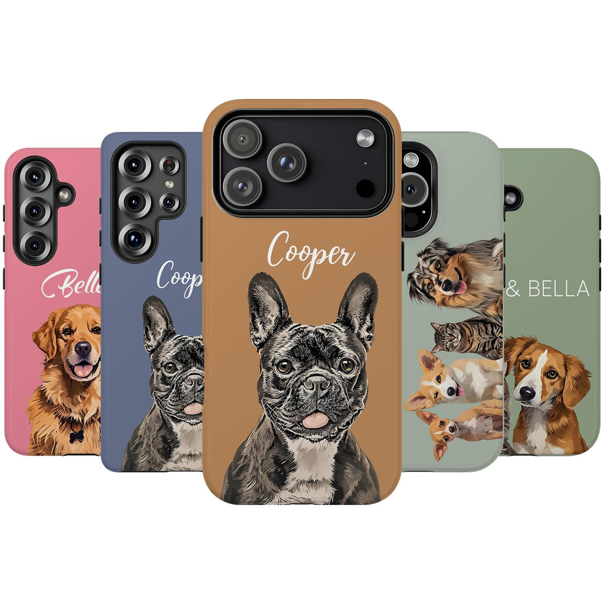Personalized Pet Photo Phone Case - Custom Name and Picture, Dog Cat Case, Gifts For Dog Mom, Compatible with 17 16 15 14 12 13 11 S24 S24 (Pet 2)