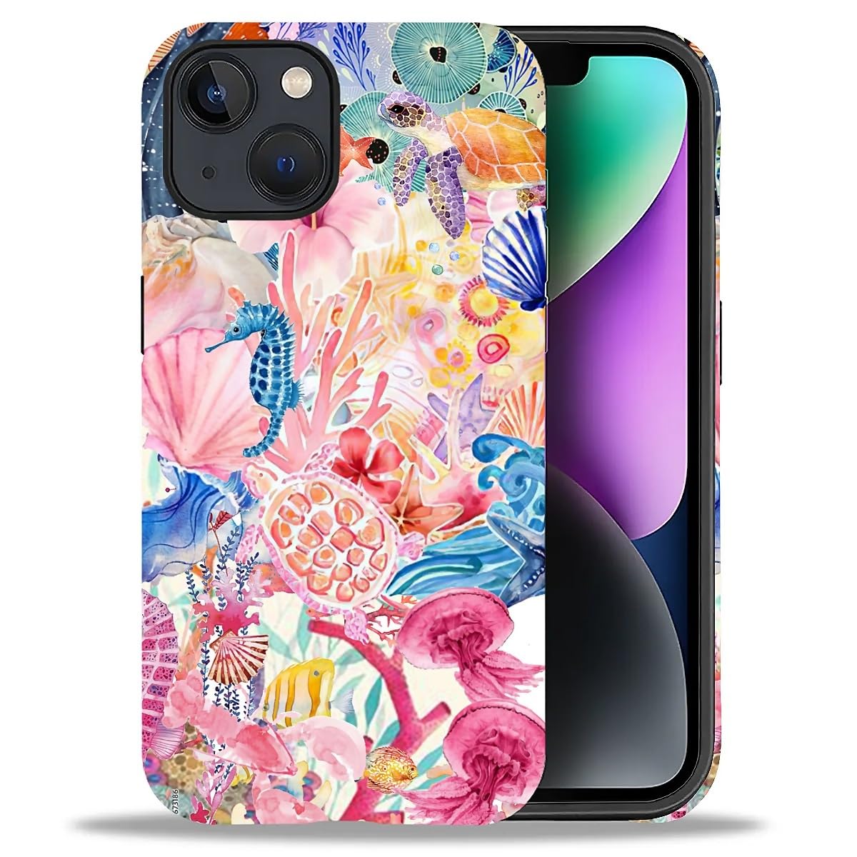 DAIZAG Phone Case Compatible with iPhone 13/14,Christmas Santa Claus Mixed 2 Layer Soft Silicone+Hard PC Ddouble Protection Ultra-Thin Phone Case for iPhone 13/14