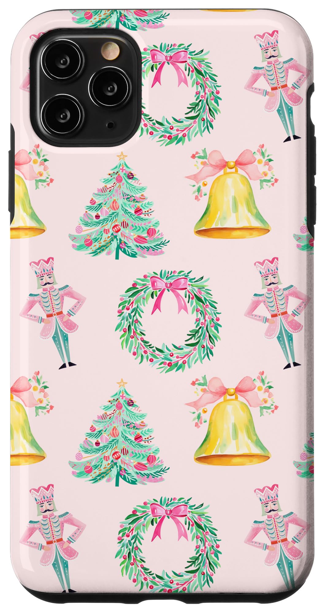 Preppy Pink Christmas Nutcracker Print Case for iPhone 15