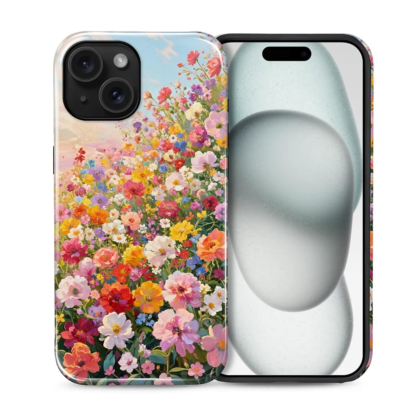 Case for iPhone 15, Shockproof Hybrid Protective Phone Case, Dual-Layer Drop Protection Anti-Scratch, Cozy Cats