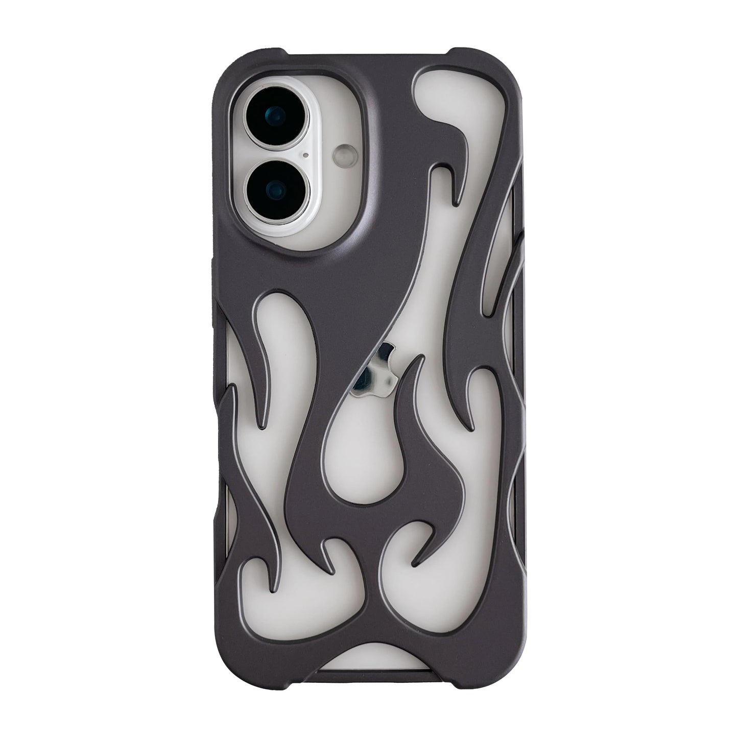 Heat Dissipation for iPhone Case, Solid Color Hollow Flame Matte Soft Phone Case (Silver,for iPhone 14)